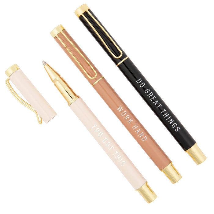 Sweet Water Decor Motivational Metal Pen Set