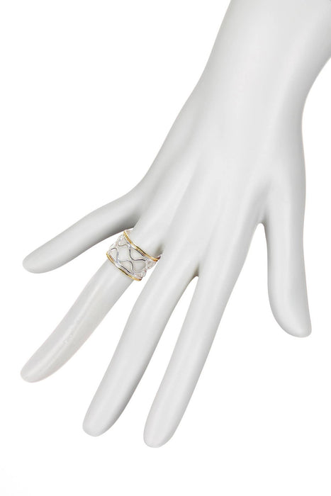 Zoey Simmons - Two Tone Handmade Wavy Coil Wide Ring - SF