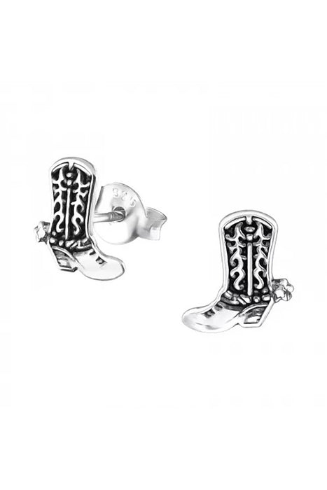 Zoey Simmons - Sterling Silver Boots Stud Earrings - SS