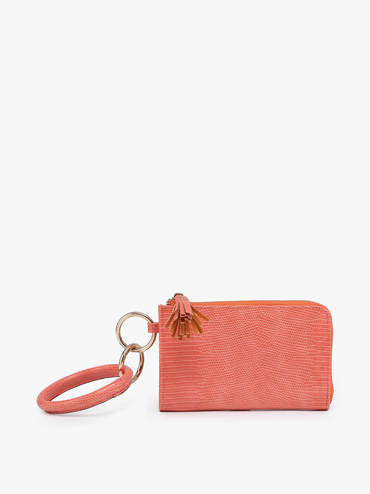 Jen & Co Liv Lizard Bangle Wristlet/Wallet: Grey