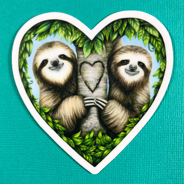 Abundance Illustration Sloth heart sticker