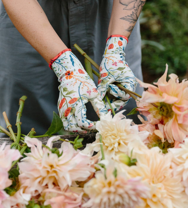 Womanswork Garden of Paradise Nitrile Weeder Gloves: Medium