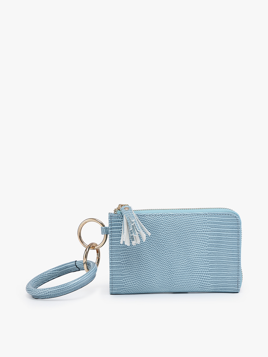 Jen & Co Liv Lizard Bangle Wristlet/Wallet: Grey