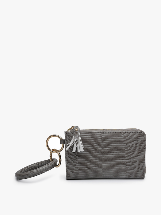 Jen & Co Liv Lizard Bangle Wristlet/Wallet: Grey