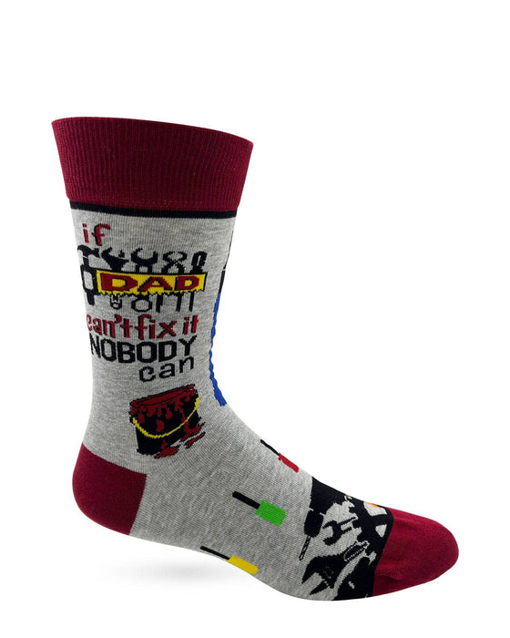 Fabdaz - If Dad Can't Fix it Nobody Can Men's Novelty Crew Socks