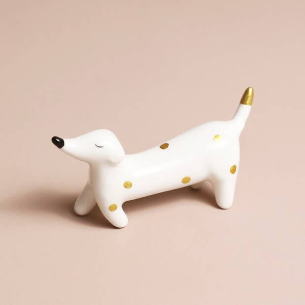 Lisa Angel - Ceramic Sausage Dog Ring Holder