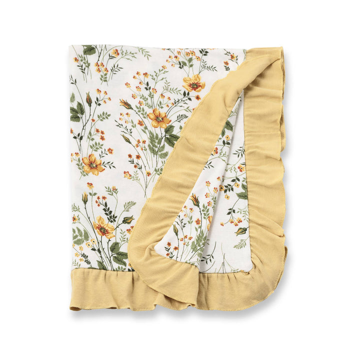 Tesa Babe Baby Girl's Pretty Petals Yellow Cotton Blanket