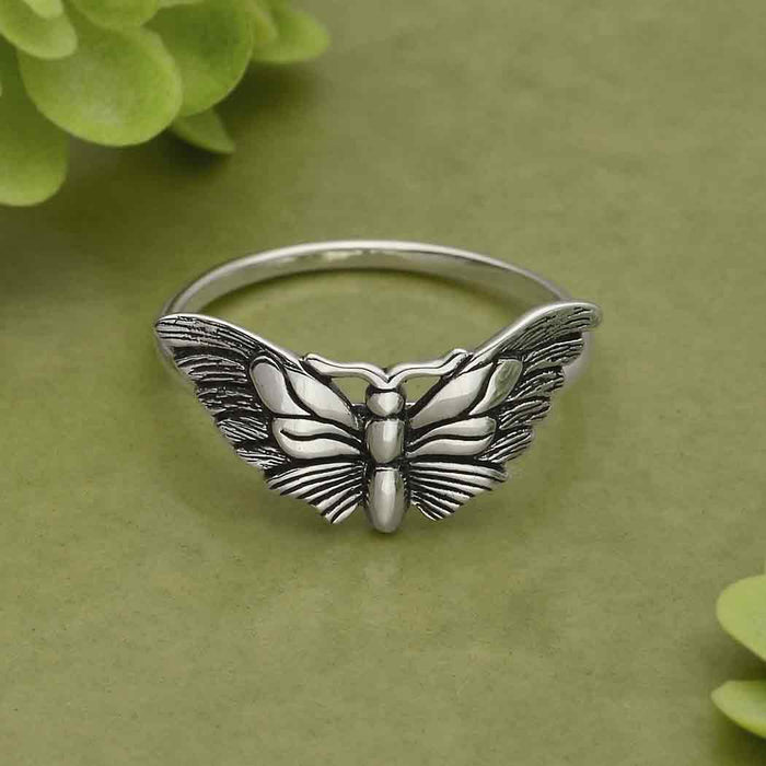 Nina Designs Silver Butterfly Moth Ring
