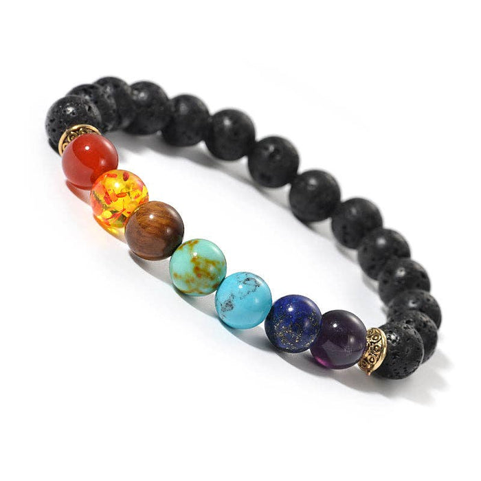 Gypsy Soul 7 Chakra Bracelet - Lava Diffuser Bracelet