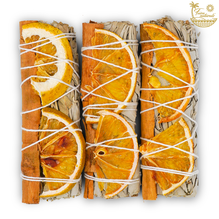 Faiza Naturals Orange Slices and Cinnamon with White Sage Bundle