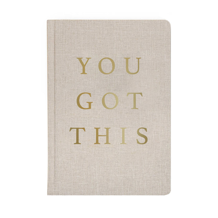 Sweet Water Decor You Got This - Tan and Gold Foil Fabric Journal