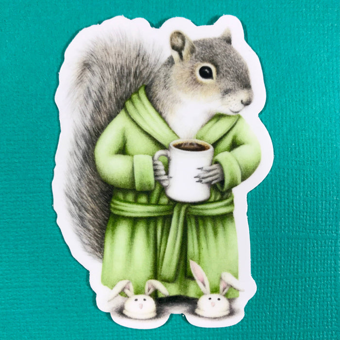 Abundance Illustration Coffee Squirrel sticker