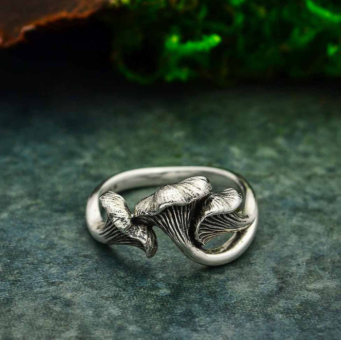 Nina Designs - Sterling Silver or Bronze Chanterelle Mushroom Ring