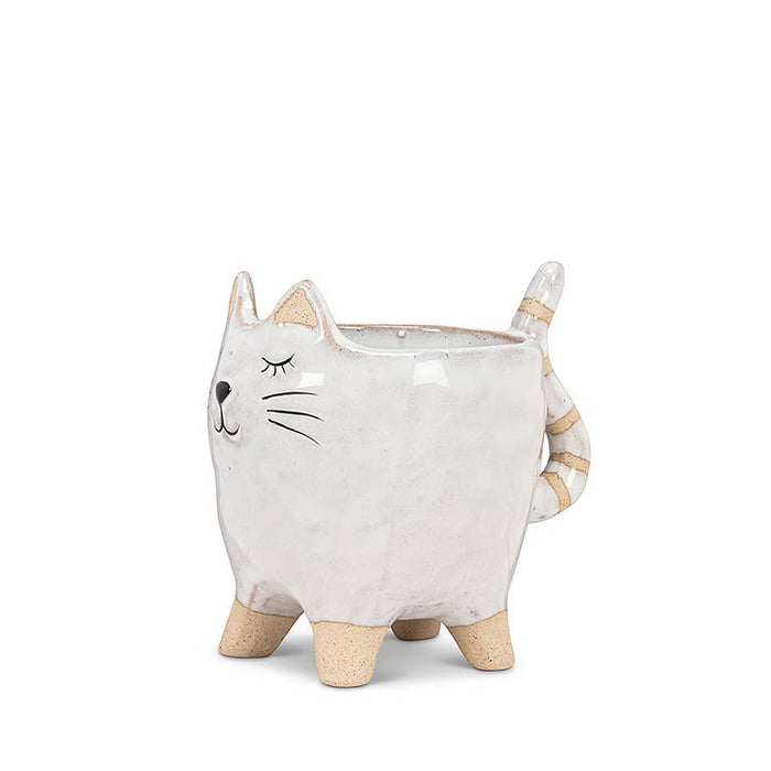 Abbott - Sm Cat w/Tail Planter-4"L