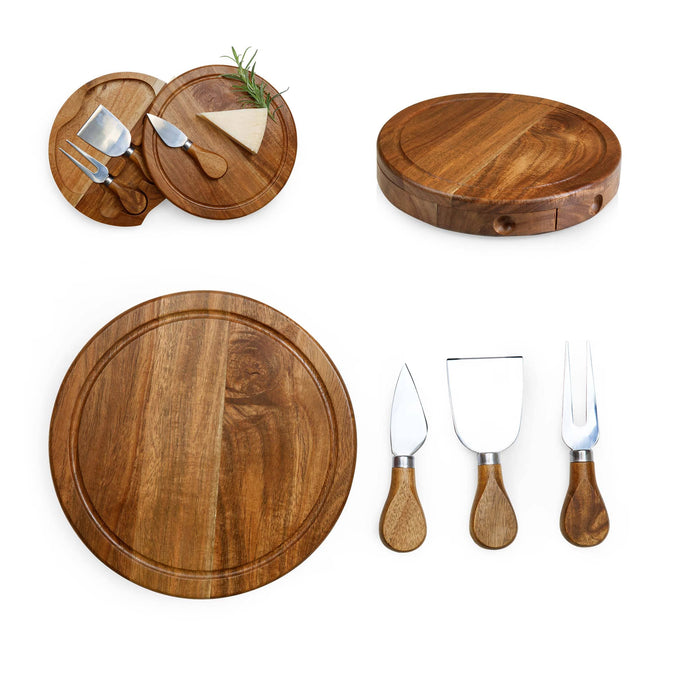 Picnic Time Family of Brands - Acacia Brie Cheese Cutting Board & Tools