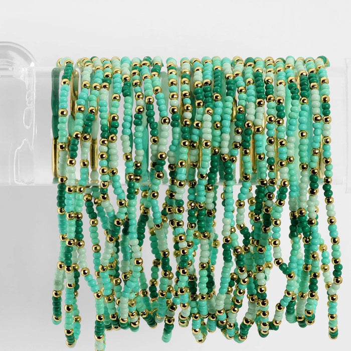 Splendid Iris - Set/24 Asst 2mm Stretch Seed Bead Bracelets