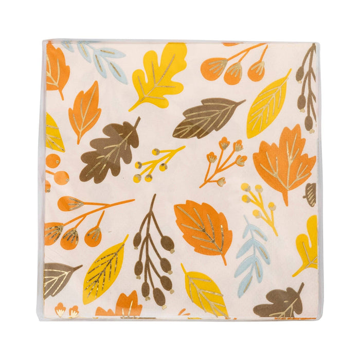 My Mind’s Eye - PLNP457 - Foiled Harvest leaves Cocktail Napkin