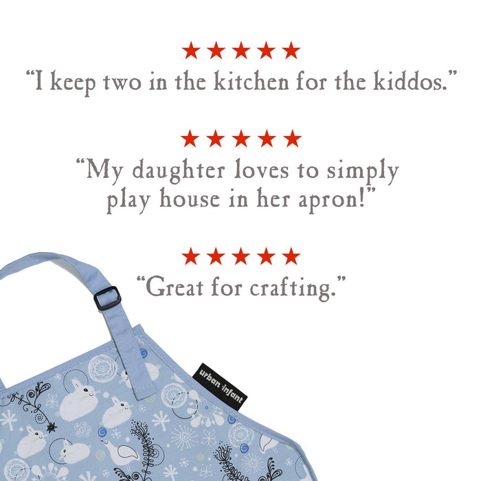 Urban Infant - Little Helper Kids Apron, Washable Cotton/Poly - Bunnies