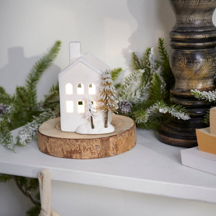 Primitives by Kathy - Lighted Winter House Figurine