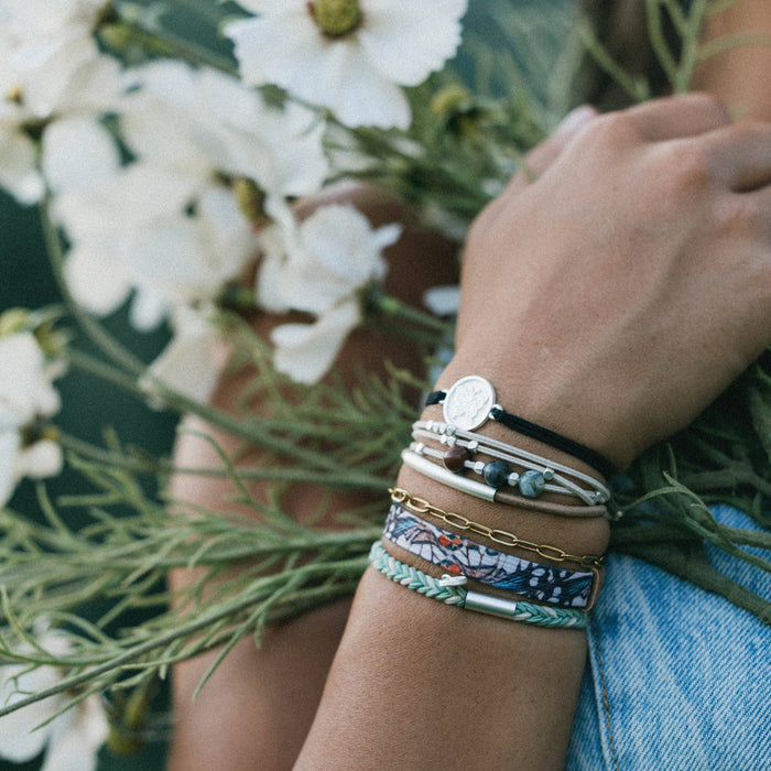 K'lani hair tie bracelets - "Flourish" Natural Butterfly Hair Tie Bracelets