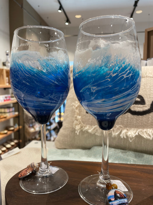 Rushing River Design Stemmed Wine Glass
