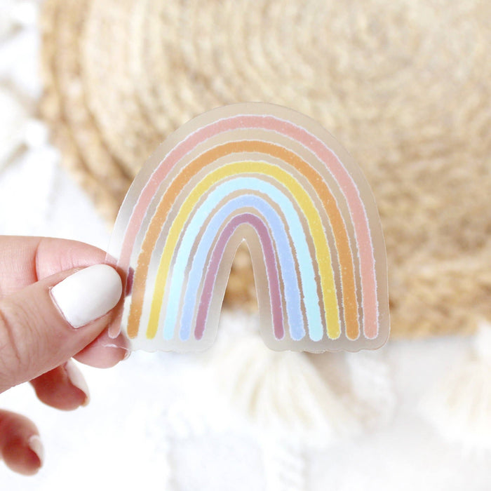 Elyse Breanne Design - Clear Pastel Rainbow Sticker, 2.5x2.5in.