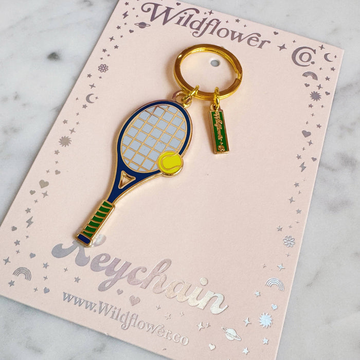 Wildflower + Co. - Tennis Racket Enamel Keychain, ALL COLORS