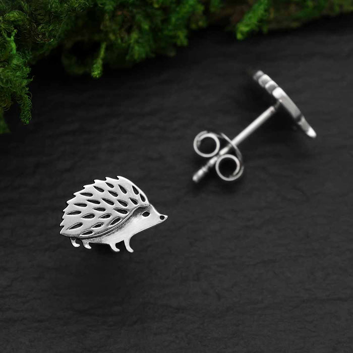 Nina Designs - Sterling Silver Hedgehog Post Earrings 7x10mm