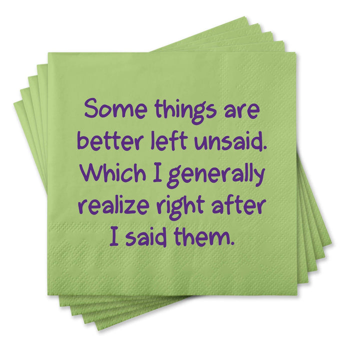 Chris’s Stuff Inc. - Funny Cocktail Napkins - Better left unsaid