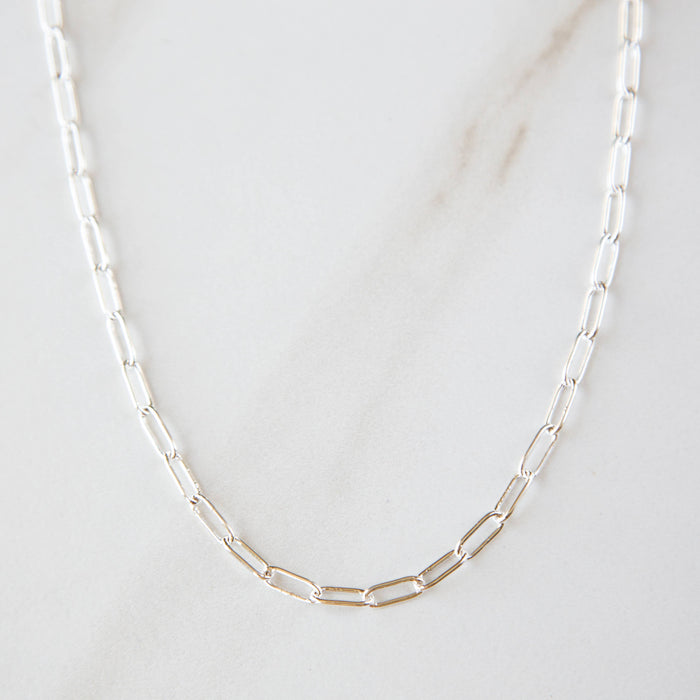 Stowaway Jewelry Small Paperclip Chain: Bright Silver