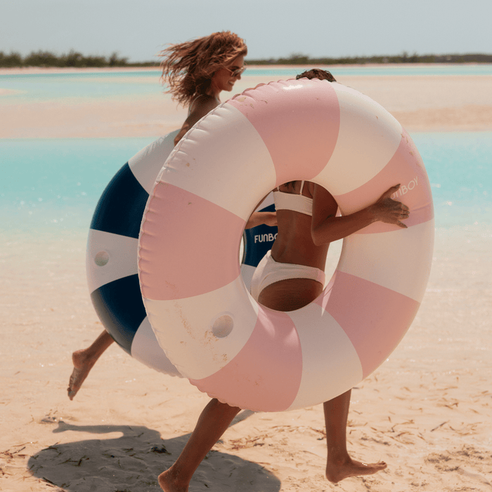 FUNBOY - Pink Vintage Stripe Tube Float