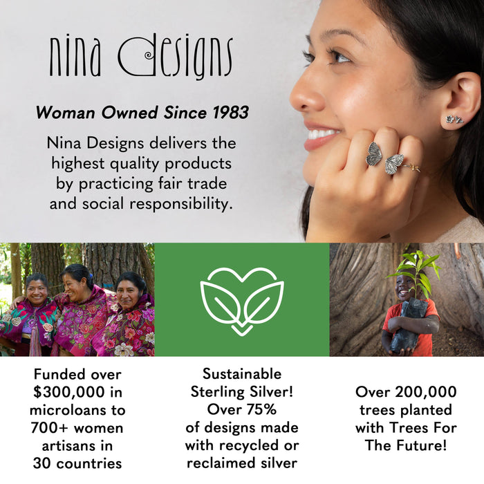 Nina Designs - Sterling Silver or Bronze Chanterelle Mushroom Ring