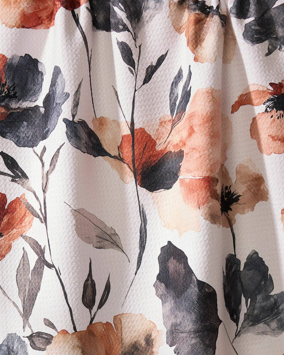 Geometry - Moody Poppy Tea Towel