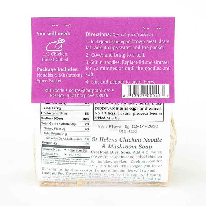 Rill Foods - Small Helens Chicken Noodle & Mushroom Soup Mix