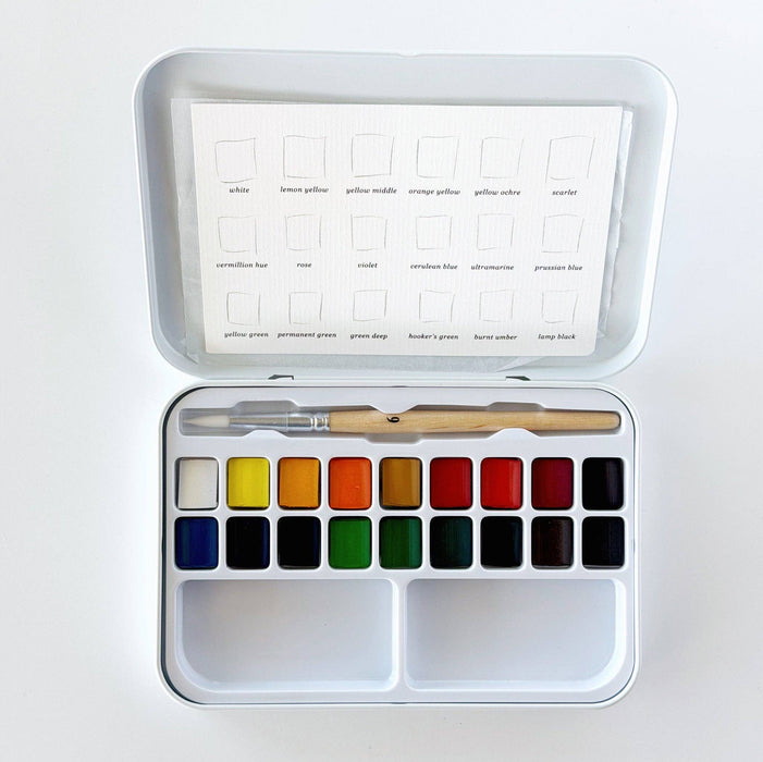 emily lex studio - Watercolor paint set 18 colors with brush