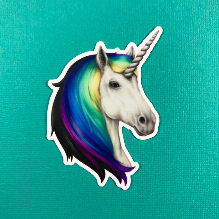 Abundance Illustration White unicorn sticker