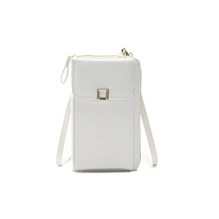 ShieldChic - Solid Color PU Leather Multifunctional Purse Mobile Phone One Shoulder Crossbody Bag