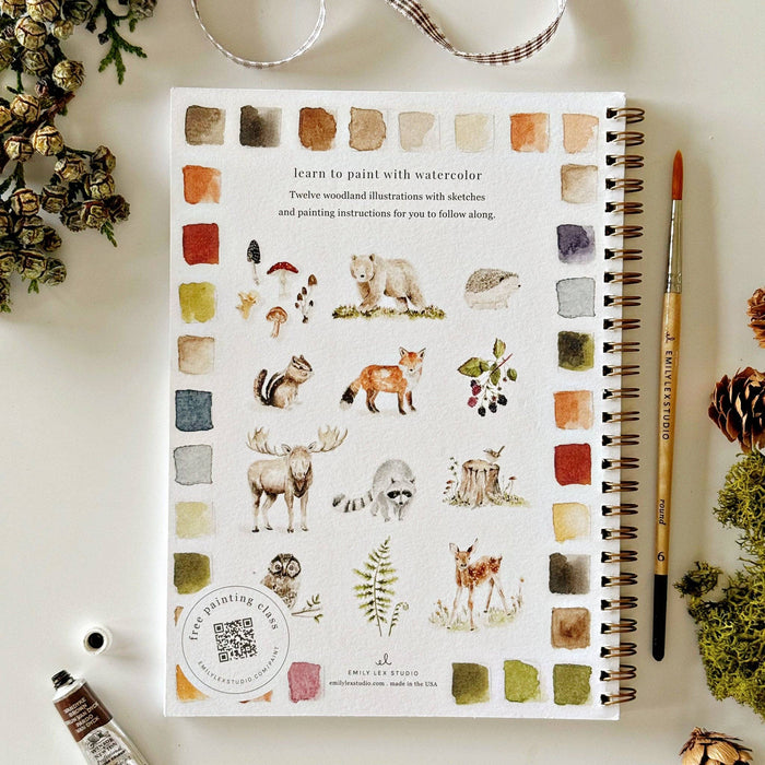 emily lex studio - Woodland watercolor workbook
