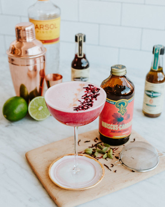Portland Syrups - Hibiscus Cardamom Syrup 12oz  - cocktail / mocktail mixer
