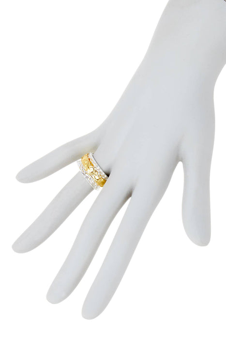 Zoey Simmons - Two Tone Leaf And Vine Spinner Ring - SP/GP