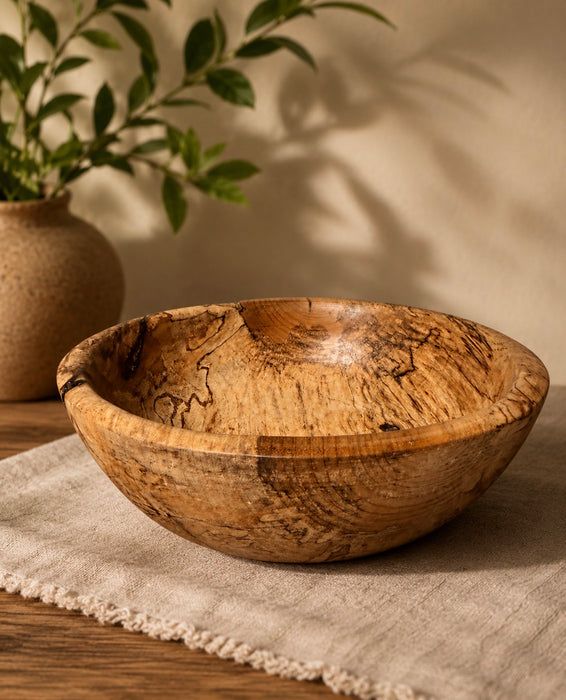 Hand-Carved Decorative Wooden Bowl