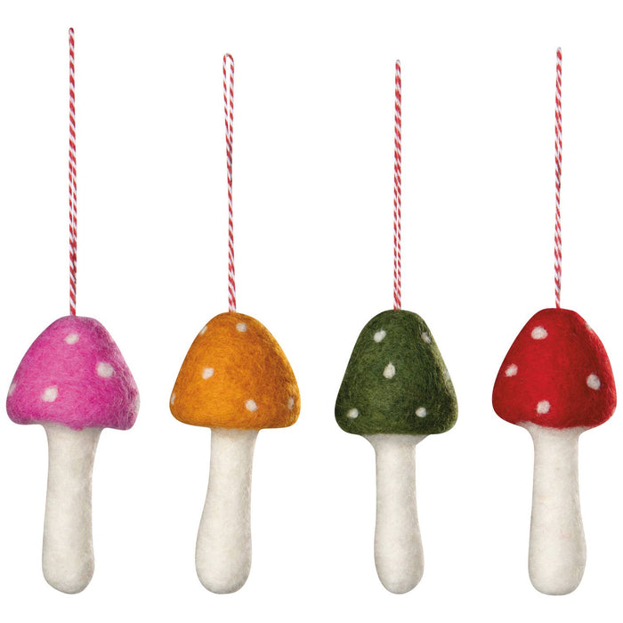Danica Jubilee - Toadstool Felt Christmas Tree Ornaments - Assorted