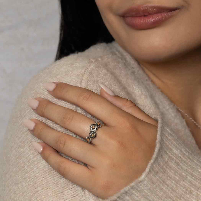 Nina Designs - Sterling Silver and Bronze Daisy Chain Ring