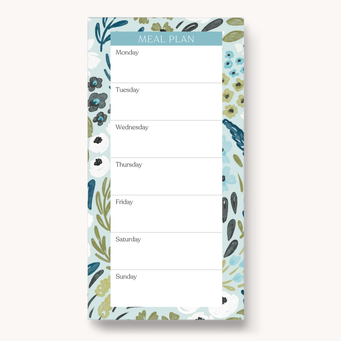 Elyse Breanne Design - Floral Magnetic Meal Plan Notepad