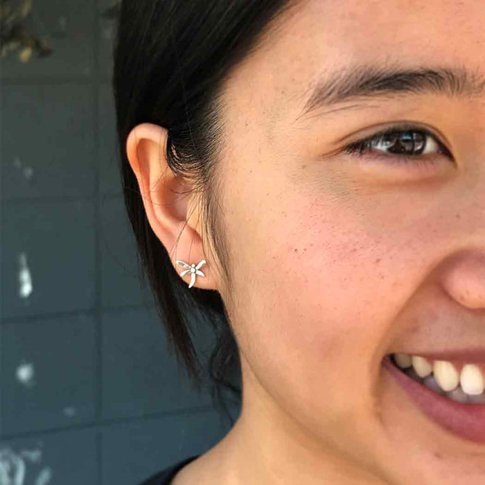 Nina Designs  BRONZE Dragonfly Post Earrings 9x10mm