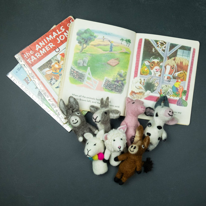 The Winding Road Felt Finger Puppets-assorted Barnyard Buddies