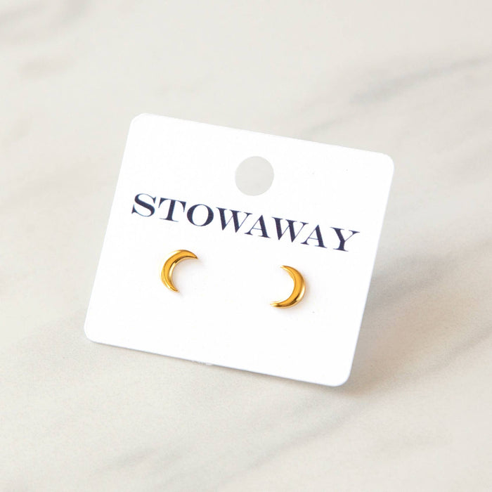 Stowaway Jewelry - Studs - Crescent