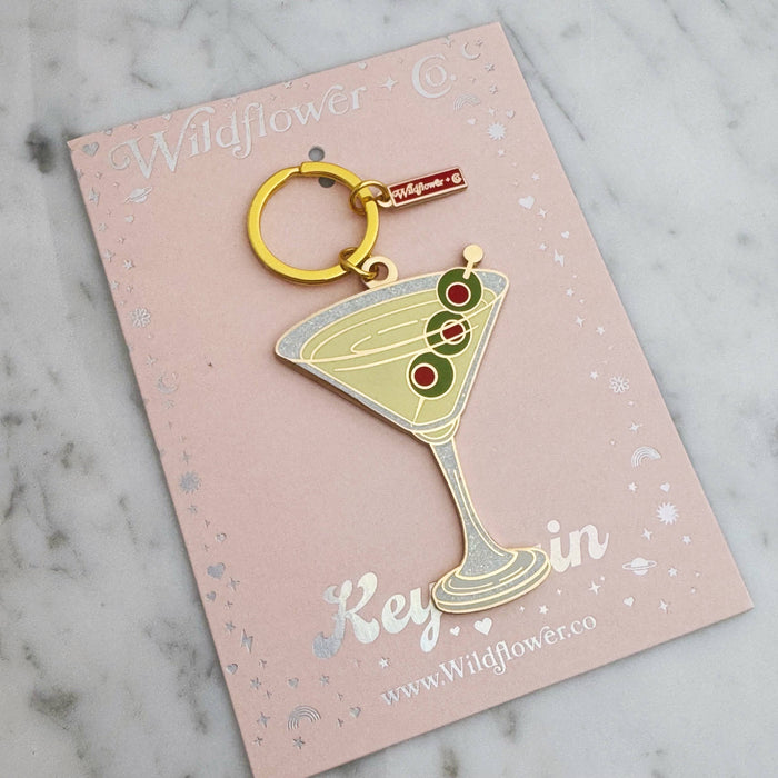 Wildflower + Co. - Dirty Martini Enamel Keychain