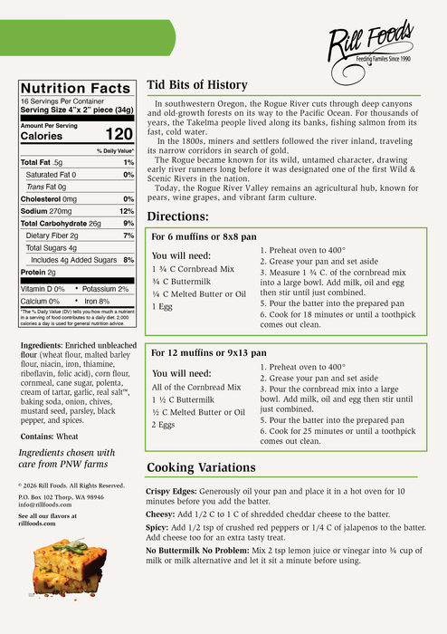 Rill Foods - Rogue River Ranch Corn Bread