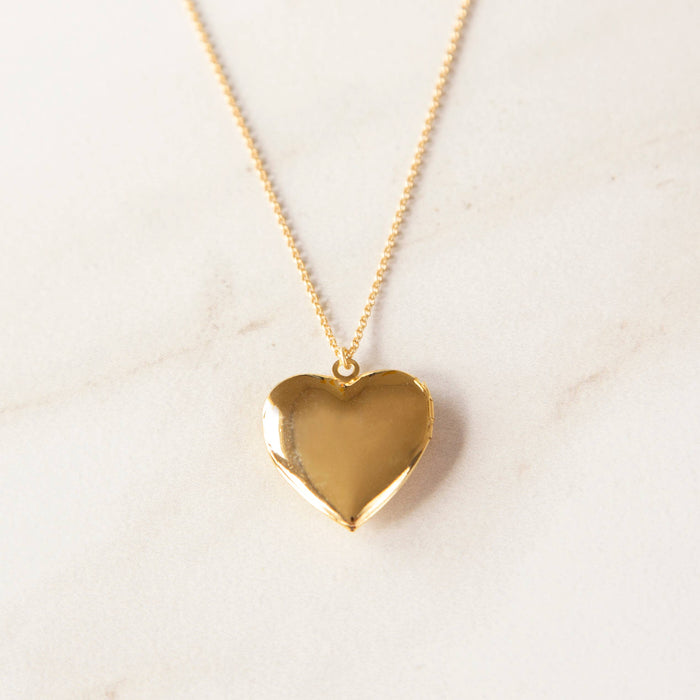 Stowaway Jewelry - Large Gold Heart Locket Necklace